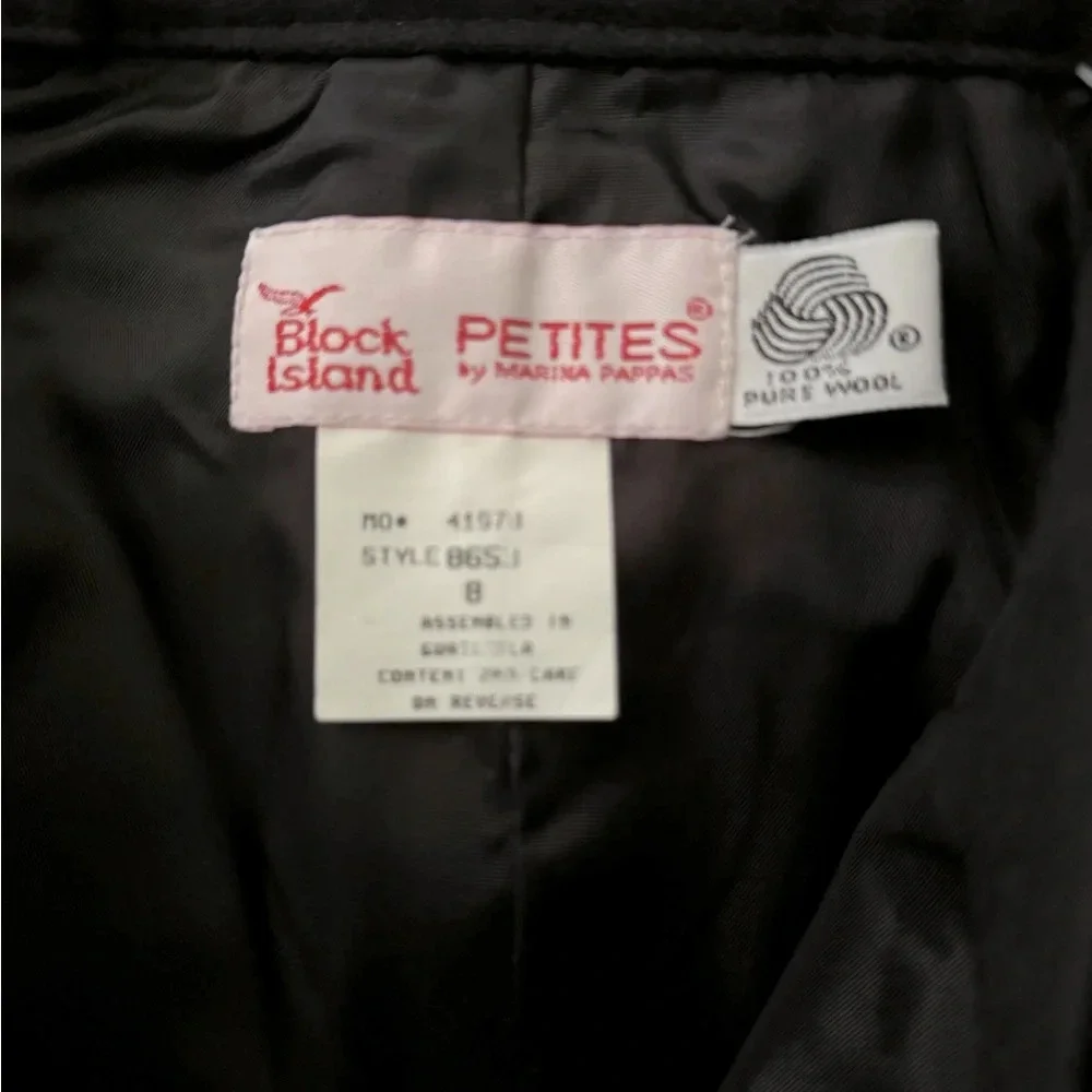 NWT Block Island Petites 7/8 Black 100% pure wool lined pencil skirt